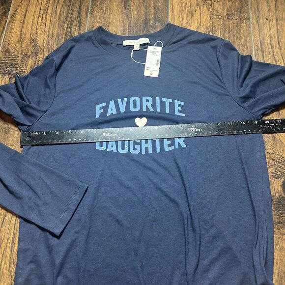 The Favorite Daughter Long Sleeve Graphic Tshirt Womens Medium Blue Heart NWT - Picture 6 of 11